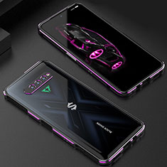 Coque Bumper Luxe Aluminum Metal Etui S01 pour Xiaomi Black Shark 4S 5G Violet