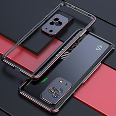 Coque Bumper Luxe Aluminum Metal Etui S01 pour Xiaomi Black Shark 5 5G Rouge et Noir