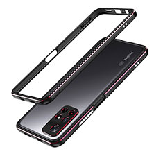 Coque Bumper Luxe Aluminum Metal Etui S01 pour Xiaomi Poco M4 Pro 5G Rouge et Noir