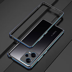 Coque Bumper Luxe Aluminum Metal Etui S01 pour Xiaomi Poco X5 5G Bleu et Noir