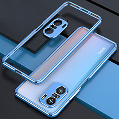 Coque Bumper Luxe Aluminum Metal Etui S01 pour Xiaomi Redmi K40 5G Bleu