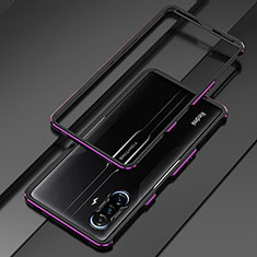 Coque Bumper Luxe Aluminum Metal Etui S01 pour Xiaomi Redmi K40 Gaming 5G Violet