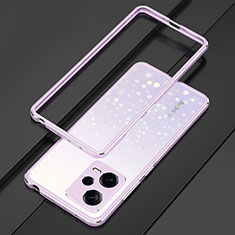 Coque Bumper Luxe Aluminum Metal Etui S01 pour Xiaomi Redmi Note 12 Explorer Violet Clair
