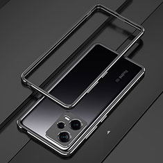 Coque Bumper Luxe Aluminum Metal Etui S01 pour Xiaomi Redmi Note 12 Pro+ Plus 5G Noir
