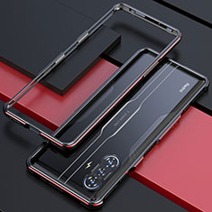 Coque Bumper Luxe Aluminum Metal Etui S02 pour Xiaomi Redmi K40 Gaming 5G Rouge et Noir