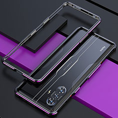 Coque Bumper Luxe Aluminum Metal Etui S02 pour Xiaomi Redmi K40 Gaming 5G Violet