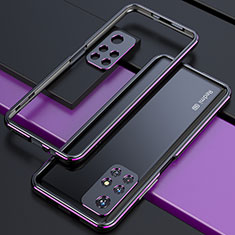 Coque Bumper Luxe Aluminum Metal Etui S02 pour Xiaomi Redmi Note 11S 5G Violet