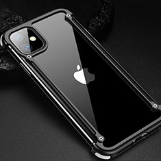 Coque Bumper Luxe Aluminum Metal Etui T01 pour Apple iPhone 11 Noir