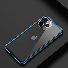 Coque Bumper Luxe Aluminum Metal Etui T01 pour Apple iPhone 11 Pro Bleu