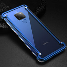 Coque Bumper Luxe Aluminum Metal Etui T01 pour Huawei Mate 20 X 5G Bleu