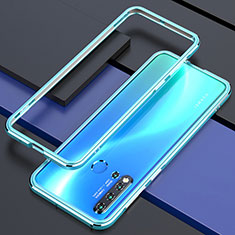 Coque Bumper Luxe Aluminum Metal Etui T01 pour Huawei Nova 5i Cyan