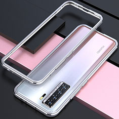 Coque Bumper Luxe Aluminum Metal Etui T01 pour Huawei Nova 7 SE 5G Argent