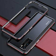 Coque Bumper Luxe Aluminum Metal Etui T01 pour Huawei P40 Rouge