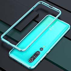 Coque Bumper Luxe Aluminum Metal Etui T01 pour Xiaomi Mi 10 Pro Cyan