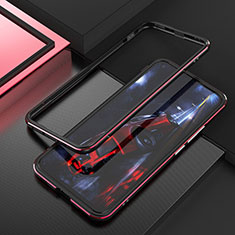 Coque Bumper Luxe Aluminum Metal Etui T02 pour Huawei Nova 7 SE 5G Rouge et Noir