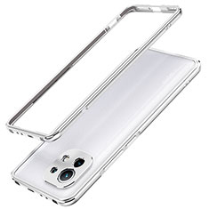Coque Bumper Luxe Aluminum Metal Etui T02 pour Xiaomi Mi 11 Lite 5G Argent