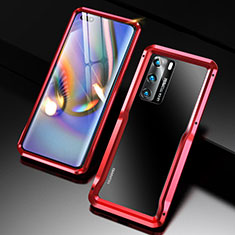 Coque Bumper Luxe Aluminum Metal Etui T03 pour Huawei P40 Rouge