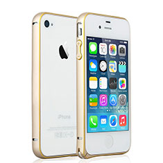 Coque Bumper Luxe Aluminum Metal pour Apple iPhone 4 Or