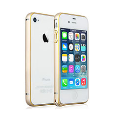 Coque Bumper Luxe Aluminum Metal pour Apple iPhone 4S Or