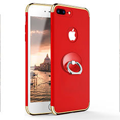 Coque Bumper Luxe Metal et Plastique avec Support Bague Anneau A04 pour Apple iPhone 8 Plus Rouge