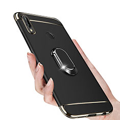 Coque Bumper Luxe Metal et Plastique avec Support Bague Anneau Aimante pour Huawei Nova 3i Noir