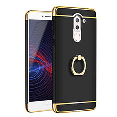 Coque Bumper Luxe Metal et Plastique avec Support Bague Anneau pour Huawei GR5 (2017) Noir