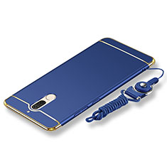 Coque Bumper Luxe Metal et Plastique Etui Housse avec Laniere pour Huawei Mate 10 Lite Bleu