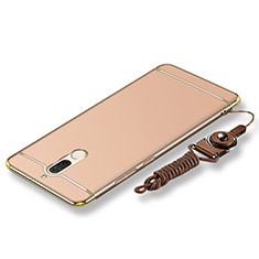 Coque Bumper Luxe Metal et Plastique Etui Housse avec Laniere pour Huawei Mate 10 Lite Or