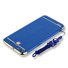 Coque Bumper Luxe Metal et Plastique Etui Housse avec Laniere pour Huawei P8 Lite Smart Bleu