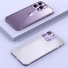 Coque Bumper Luxe Metal et Plastique Etui Housse avec Mag-Safe Magnetic Magnetique JB1 pour Apple iPhone 15 Pro Max Violet