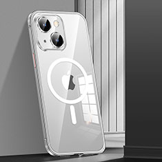 Coque Bumper Luxe Metal et Plastique Etui Housse avec Mag-Safe Magnetic Magnetique JL1 pour Apple iPhone 14 Plus Argent