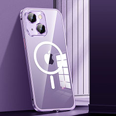 Coque Bumper Luxe Metal et Plastique Etui Housse avec Mag-Safe Magnetic Magnetique JL1 pour Apple iPhone 14 Plus Violet