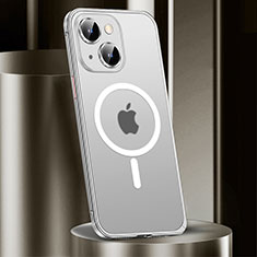 Coque Bumper Luxe Metal et Plastique Etui Housse avec Mag-Safe Magnetic Magnetique JL2 pour Apple iPhone 14 Plus Argent