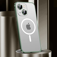 Coque Bumper Luxe Metal et Plastique Etui Housse avec Mag-Safe Magnetic Magnetique JL2 pour Apple iPhone 14 Vert