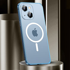 Coque Bumper Luxe Metal et Plastique Etui Housse avec Mag-Safe Magnetic Magnetique JL2 pour Apple iPhone 15 Plus Bleu