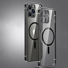 Coque Bumper Luxe Metal et Plastique Etui Housse avec Mag-Safe Magnetic Magnetique JL3 pour Apple iPhone 14 Pro Noir