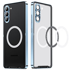 Coque Bumper Luxe Metal et Plastique Etui Housse avec Mag-Safe Magnetic Magnetique LK1 pour Samsung Galaxy S22 Plus 5G Bleu