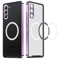 Coque Bumper Luxe Metal et Plastique Etui Housse avec Mag-Safe Magnetic Magnetique LK1 pour Samsung Galaxy S25 5G Violet