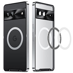 Coque Bumper Luxe Metal et Plastique Etui Housse avec Mag-Safe Magnetic Magnetique LK2 pour Google Pixel 7 5G Argent