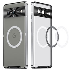 Coque Bumper Luxe Metal et Plastique Etui Housse avec Mag-Safe Magnetic Magnetique LK2 pour Google Pixel 8 5G Argent