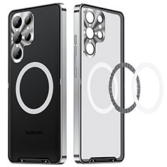 Coque Bumper Luxe Metal et Plastique Etui Housse avec Mag-Safe Magnetic Magnetique LK2 pour Samsung Galaxy S25 Ultra 5G Argent