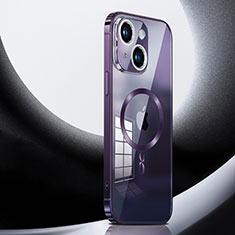 Coque Bumper Luxe Metal et Plastique Etui Housse avec Mag-Safe Magnetic Magnetique LK3 pour Apple iPhone 14 Plus Violet