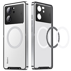 Coque Bumper Luxe Metal et Plastique Etui Housse avec Mag-Safe Magnetic Magnetique LK3 pour Xiaomi Redmi K60 Ultra 5G Argent