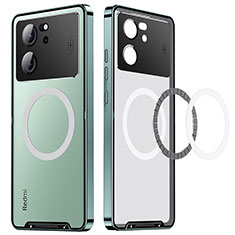 Coque Bumper Luxe Metal et Plastique Etui Housse avec Mag-Safe Magnetic Magnetique LK3 pour Xiaomi Redmi K60 Ultra 5G Vert