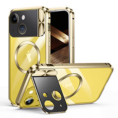 Coque Bumper Luxe Metal et Plastique Etui Housse avec Mag-Safe Magnetic Magnetique LK4 pour Apple iPhone 14 Or