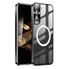 Coque Bumper Luxe Metal et Plastique Etui Housse avec Mag-Safe Magnetic Magnetique P01 pour Samsung Galaxy S25 Plus 5G Noir