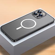 Coque Bumper Luxe Metal et Plastique Etui Housse avec Mag-Safe Magnetic Magnetique QC2 pour Apple iPhone 13 Pro Max Noir