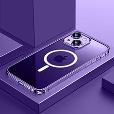 Coque Bumper Luxe Metal et Plastique Etui Housse avec Mag-Safe Magnetic Magnetique QC3 pour Apple iPhone 14 Plus Violet