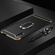 Coque Bumper Luxe Metal et Plastique Etui Housse avec Support Bague Anneau A01 pour Huawei Honor 9X Noir