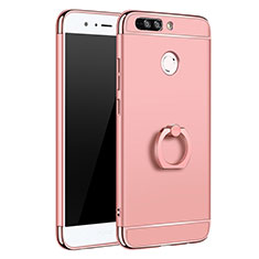 Coque Bumper Luxe Metal et Plastique Etui Housse avec Support Bague Anneau A01 pour Huawei Honor V9 Or Rose